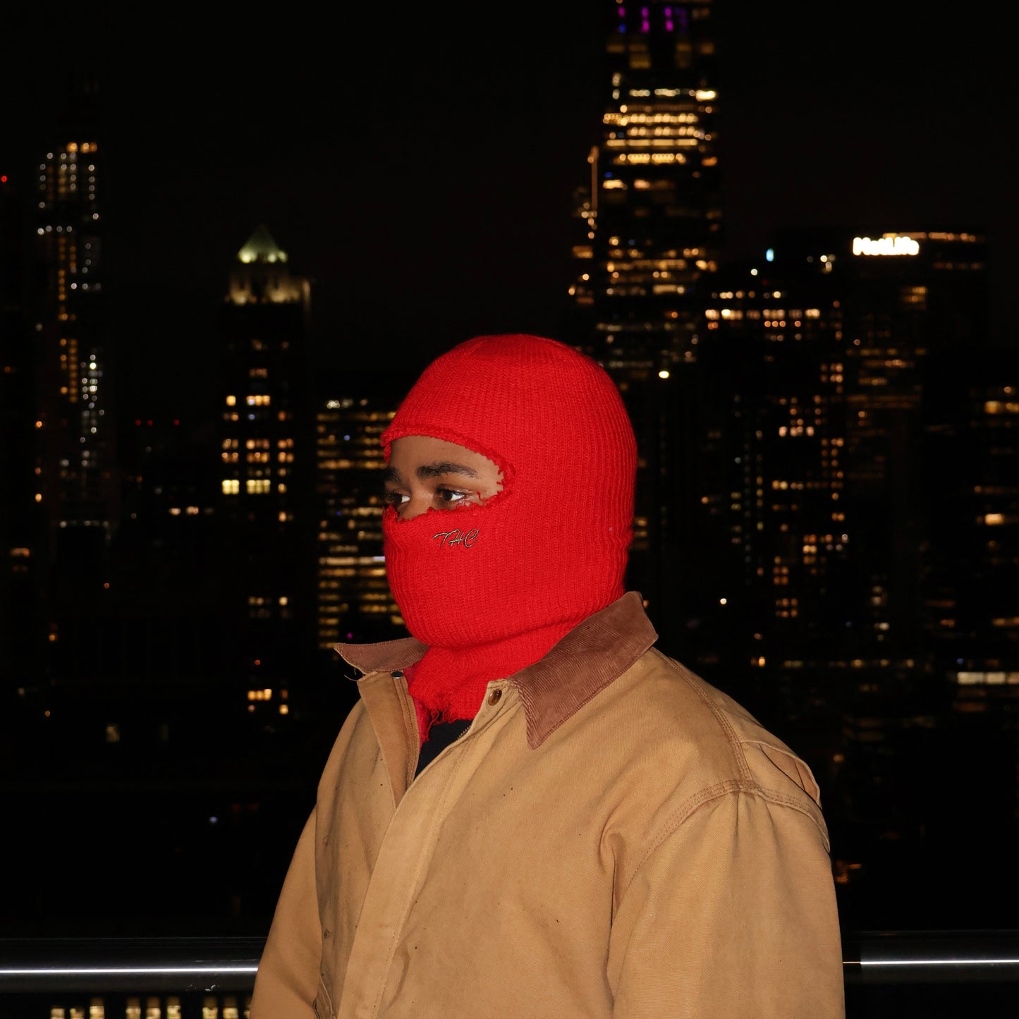 RED DISTRESSED BALACLAVA