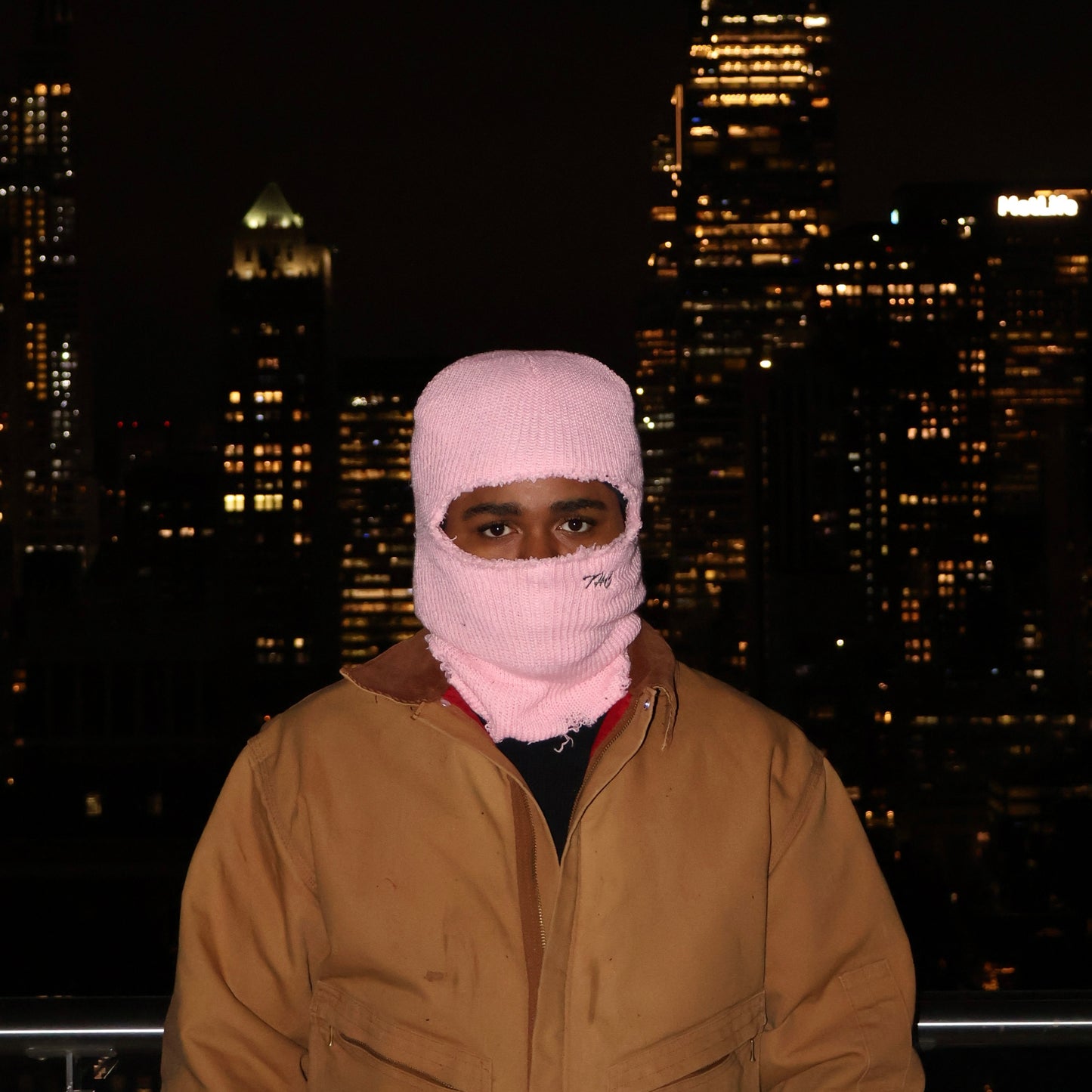 PINK DISTRESSED BALACLAVA