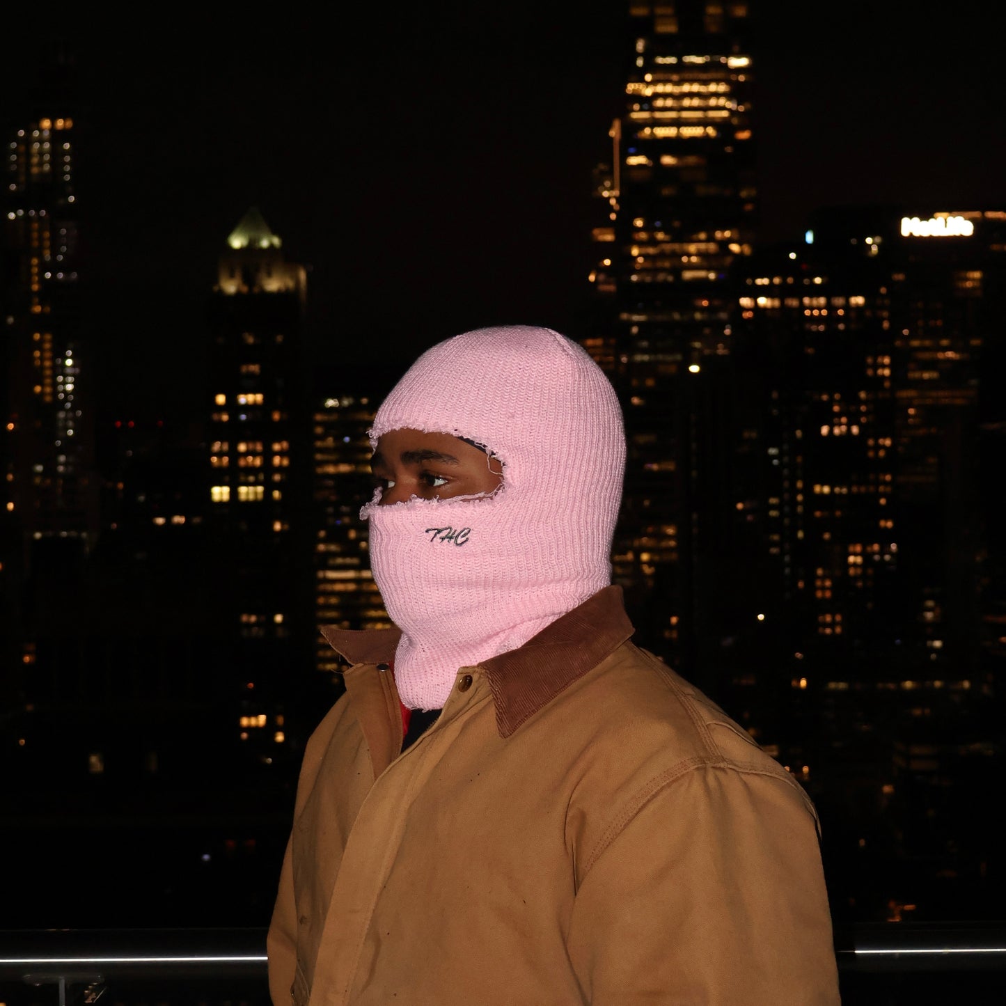 PINK DISTRESSED BALACLAVA