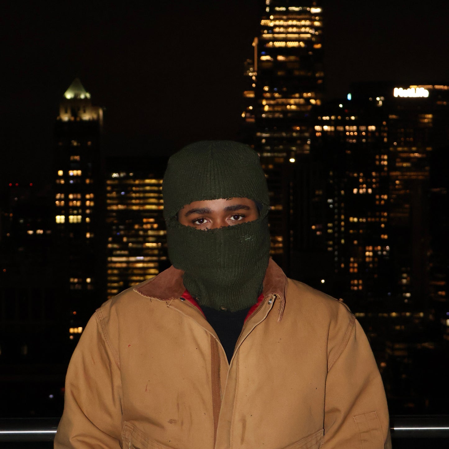 GREEN DISTRESSED BALACLAVA